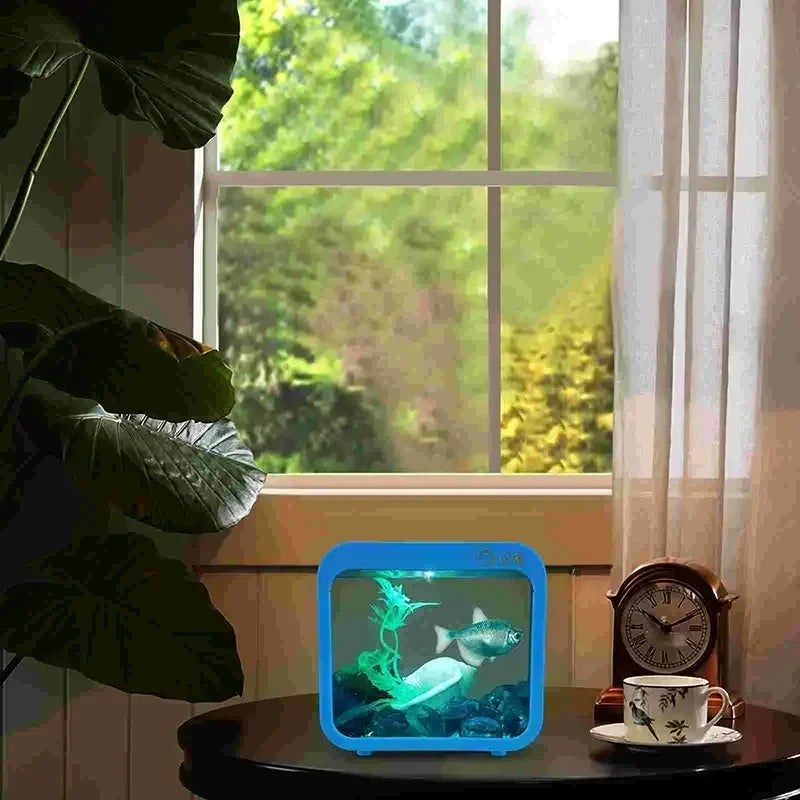 Creative Aquarium LED Decoration Small Aquarium Fish Tank Betta Transparent Fish Tank LED Light Goldfish Small Fish Tank