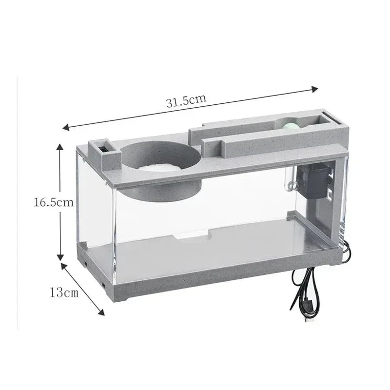 Small Aquarium Creative Imitation Stone Landscaping Fish Tank with Filter Silent Water Pump Home Aquarium Supplies Accessories