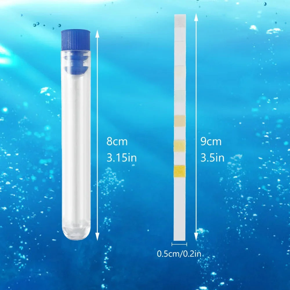 100Pcs 7 in 1 Water Quality Test Strips Fish Tank Test Kit Nitrate/Ph Total Hardness Test Strip Aquarium Water for Pisciculture
