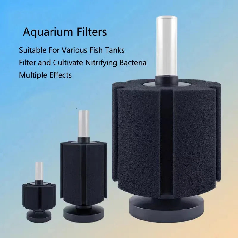 Black Aquarium Filter for Aquarium Fish Tank Air Pump Skimmer Biochemical Sponge Filter Aquarium Bio Filters Filtro Aquariolarge