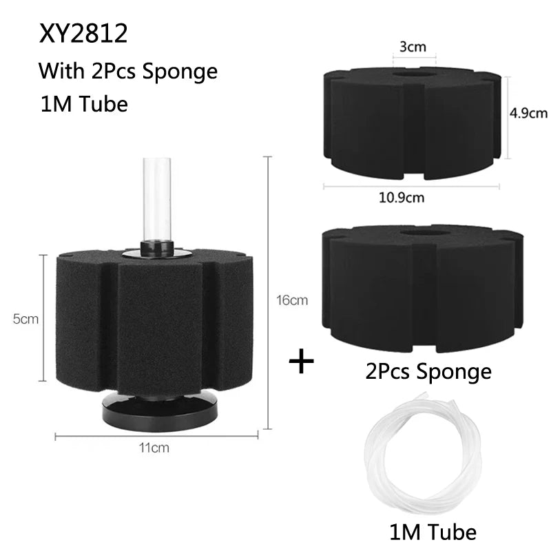 Black Aquarium Filter for Aquarium Fish Tank Air Pump Skimmer Biochemical Sponge Filter Aquarium Bio Filters Filtro Aquariolarge