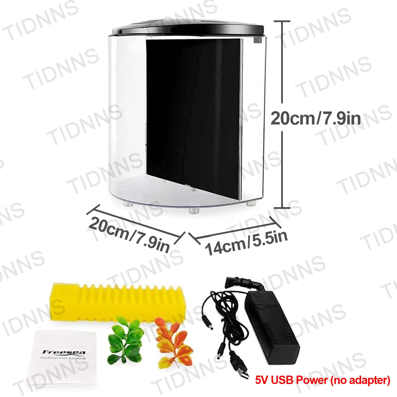 Desktop Small Fish Tank Living Room Household Lazy Mini Acrylic Goldfish Aquarium with Led Light and Filter Pump