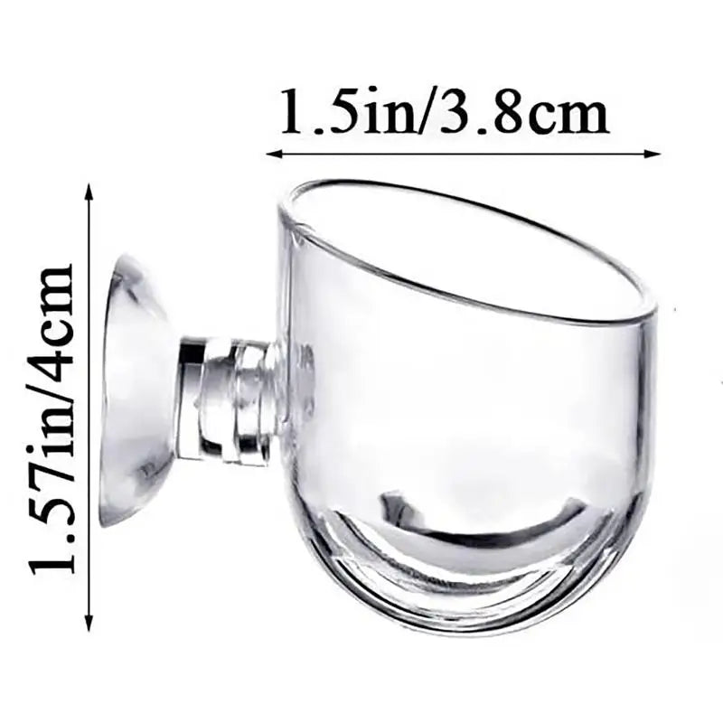 Acrylic Aquatic Plant Cup Aquarium Fish Tank Glass Plant Pot with Suction Holder Feeding Container Stand for Aquarium Lanscape