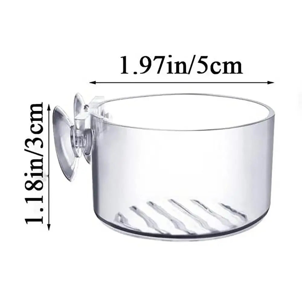 Acrylic Aquatic Plant Cup Aquarium Fish Tank Glass Plant Pot with Suction Holder Feeding Container Stand for Aquarium Lanscape